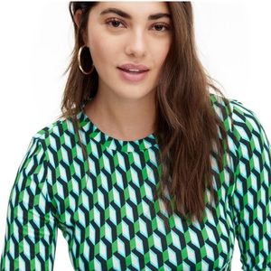DVF x Target NWT Crewneck Arrow Geo Green Long Sleeve Top XL